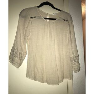 Ivory mid sleeve blouse